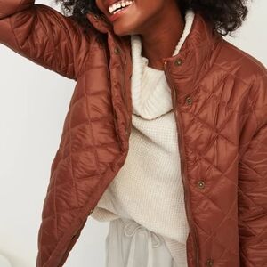 Old Navy Women's Quilted Puffer Jacket - Brown